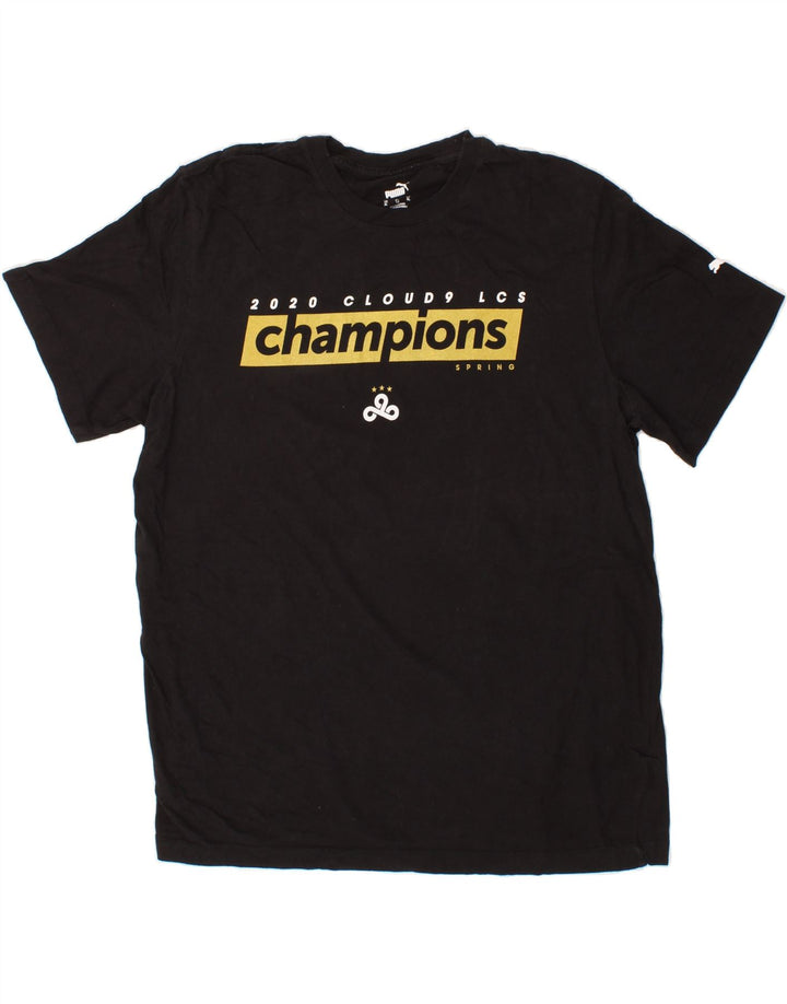 PUMA Mens Graphic T-Shirt Top XL Black Cotton Vintage Puma and Second-Hand Puma from Messina Hembry 