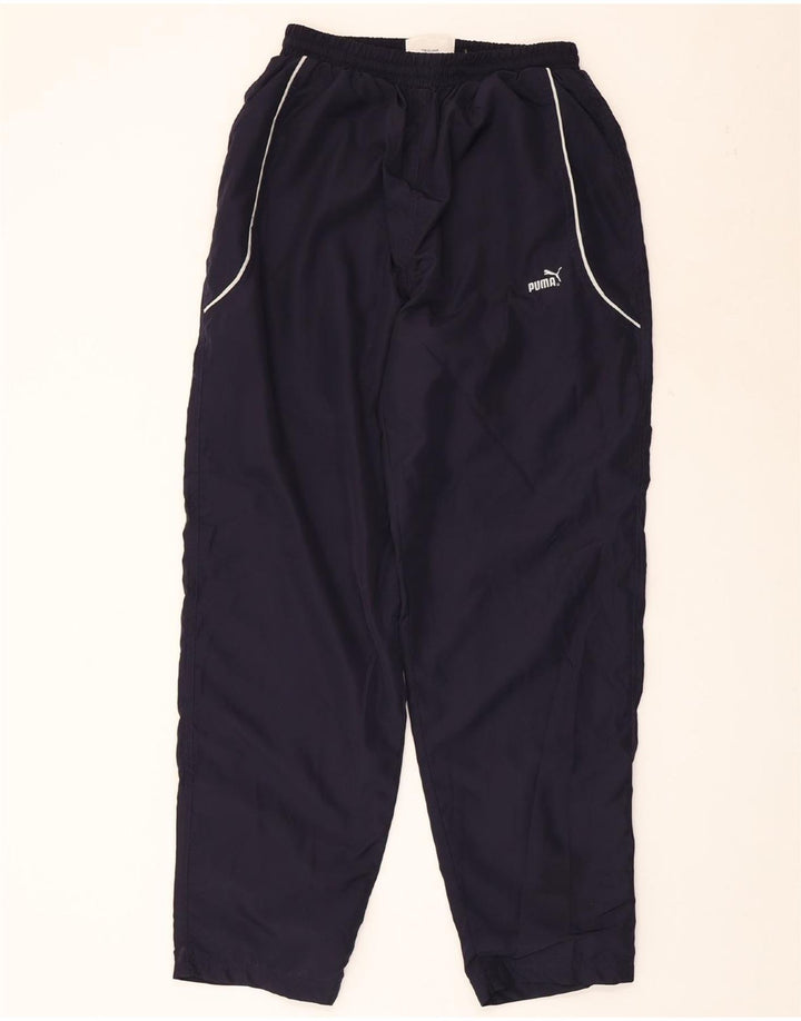 PUMA Mens Tracksuit Trousers Medium  Navy Blue Polyester