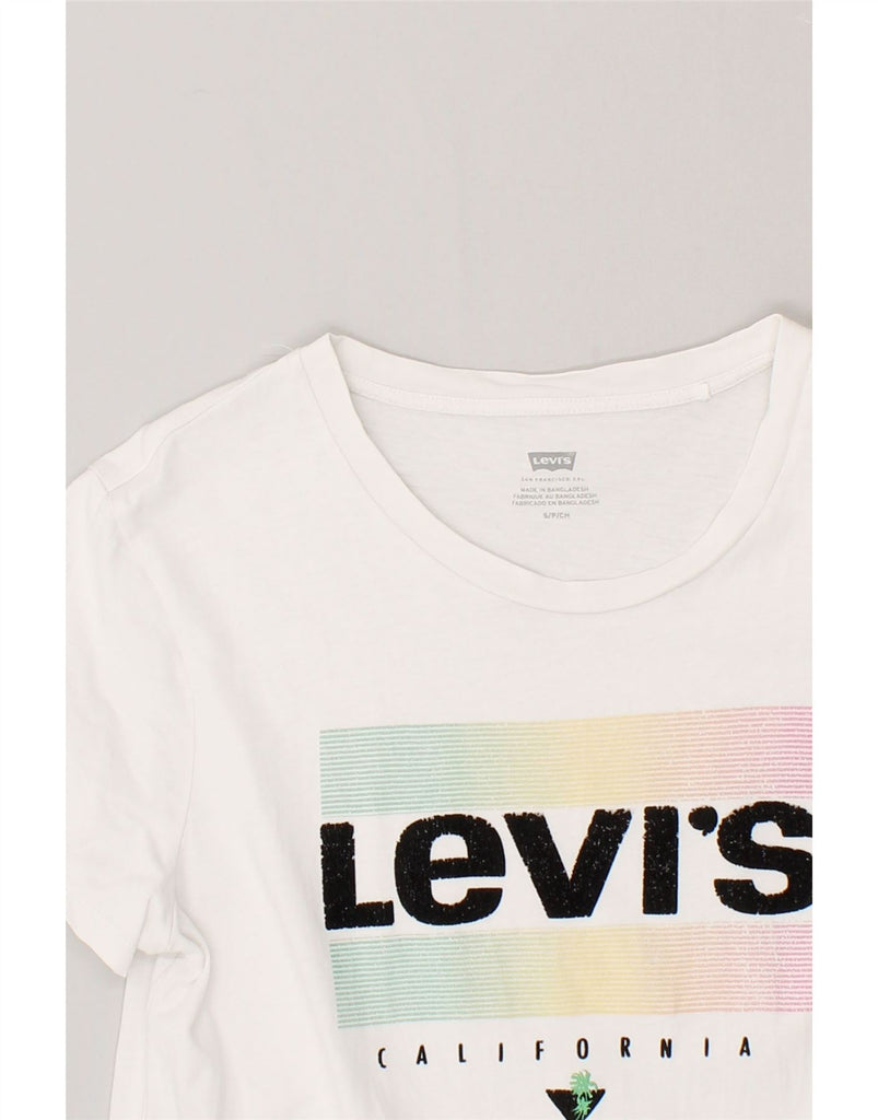 LEVI'S Womens Graphic T-Shirt Top UK 10 Small White | Vintage Levi's | Thrift | Second-Hand Levi's | Used Clothing | Messina Hembry 