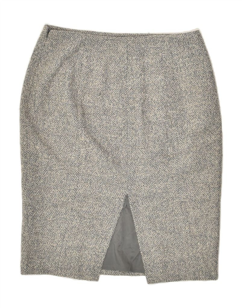 HOBBS Womens Straight Skirt UK 14 Large W32 Grey Flecked Polyester | Vintage Hobbs | Thrift | Second-Hand Hobbs | Used Clothing | Messina Hembry 