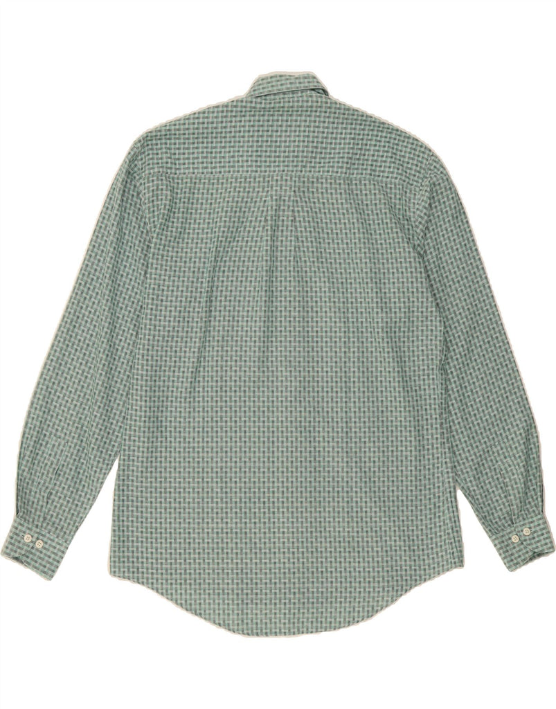 VINTAGE Mens Shirt Medium Green Check Cotton Vintage Vintage and Second-Hand Vintage from Messina Hembry 