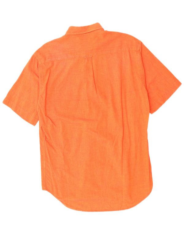 Boggi Mens Short Sleeve Shirt Medium Orange Cotton