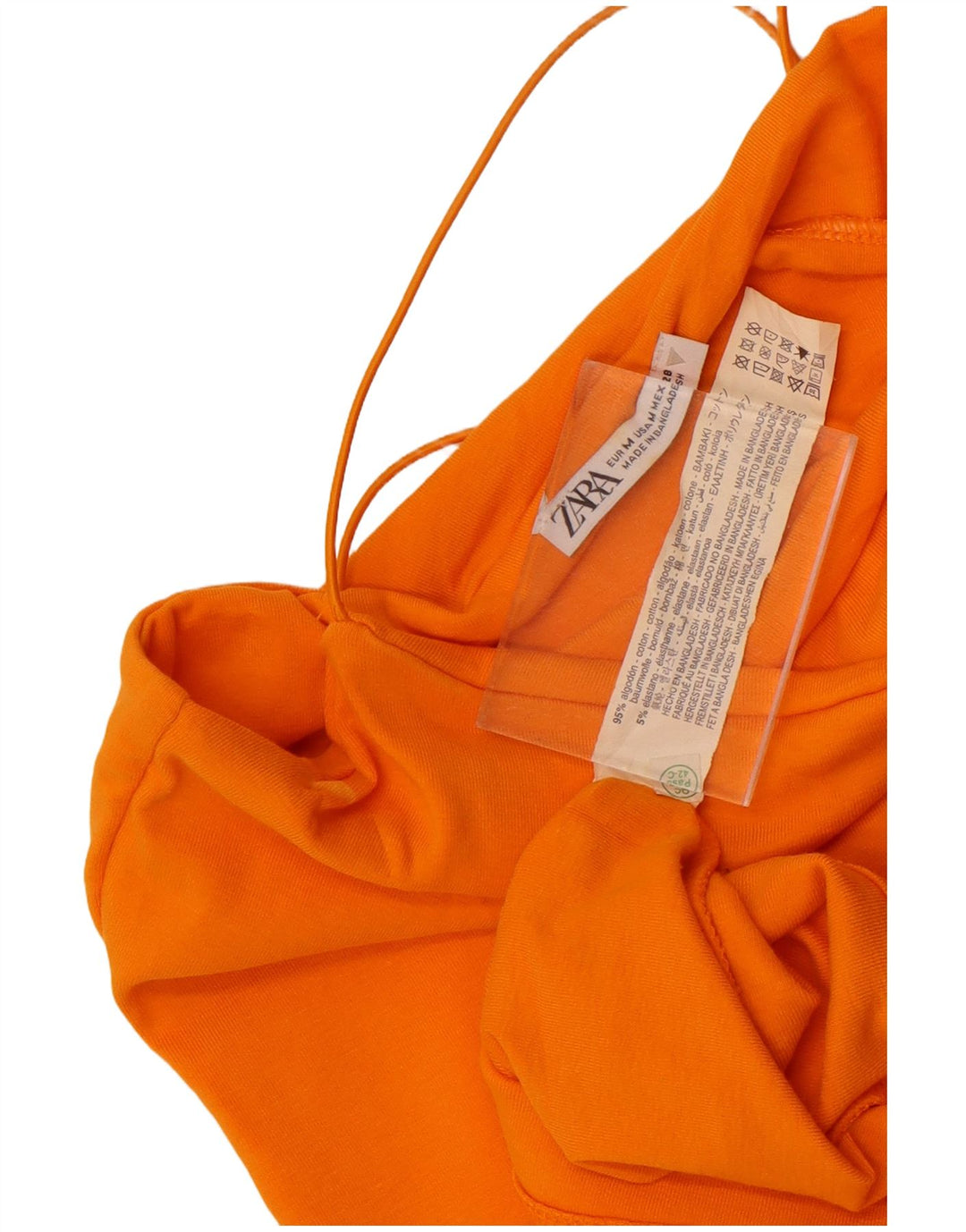 Zara Womens Slip Dress UK 12 Medium Orange Cotton