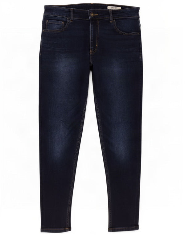 Marks & Spencer Womens Crop Skinny Jeans UK 14 Large W32 L26 Navy Blue