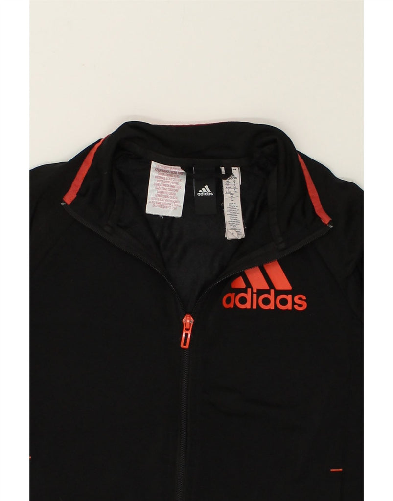 ADIDAS Boys Tracksuit Top Jacket 9-10 Years Black Polyester | Vintage Adidas | Thrift | Second-Hand Adidas | Used Clothing | Messina Hembry 