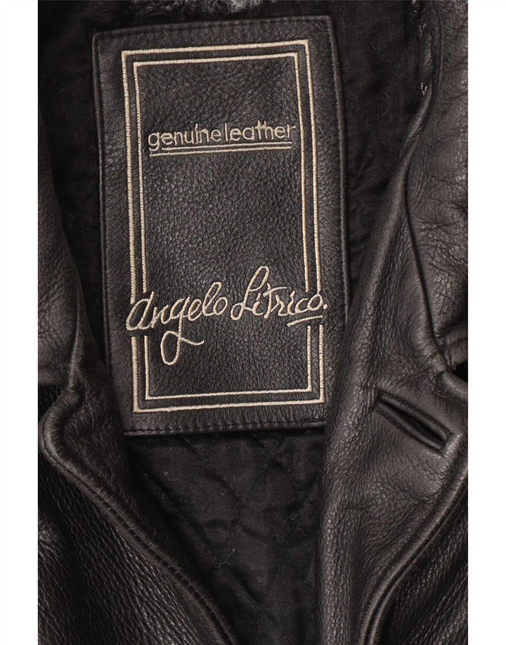 Angelo Litrico Mens Leather Jacket XL Black Classic
