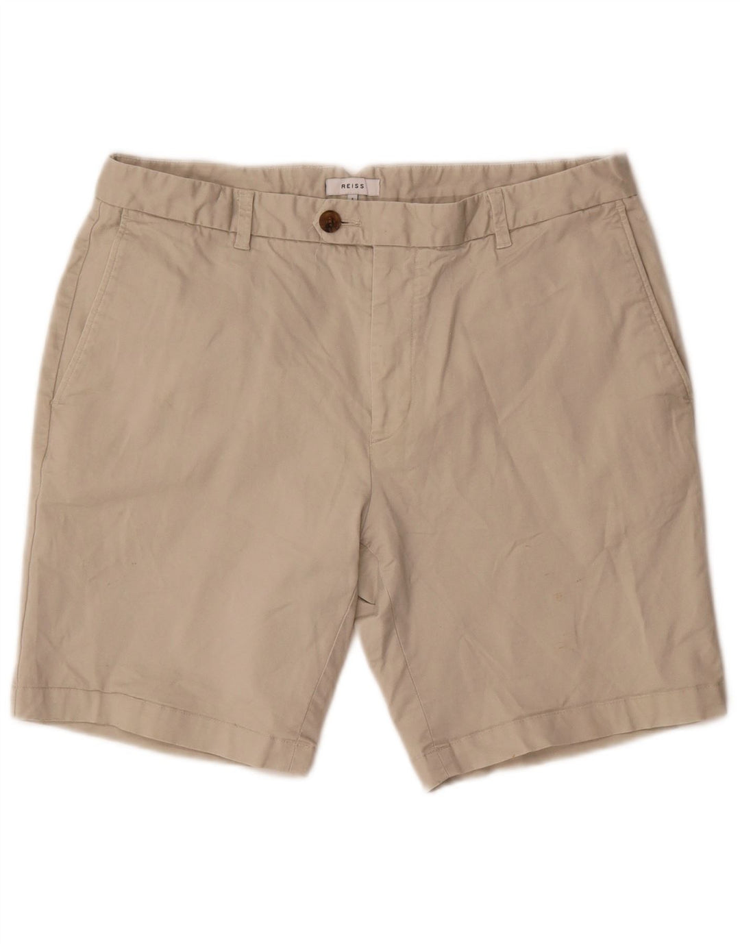 Reiss Mens Chino Shorts W34 Large Beige Cotton