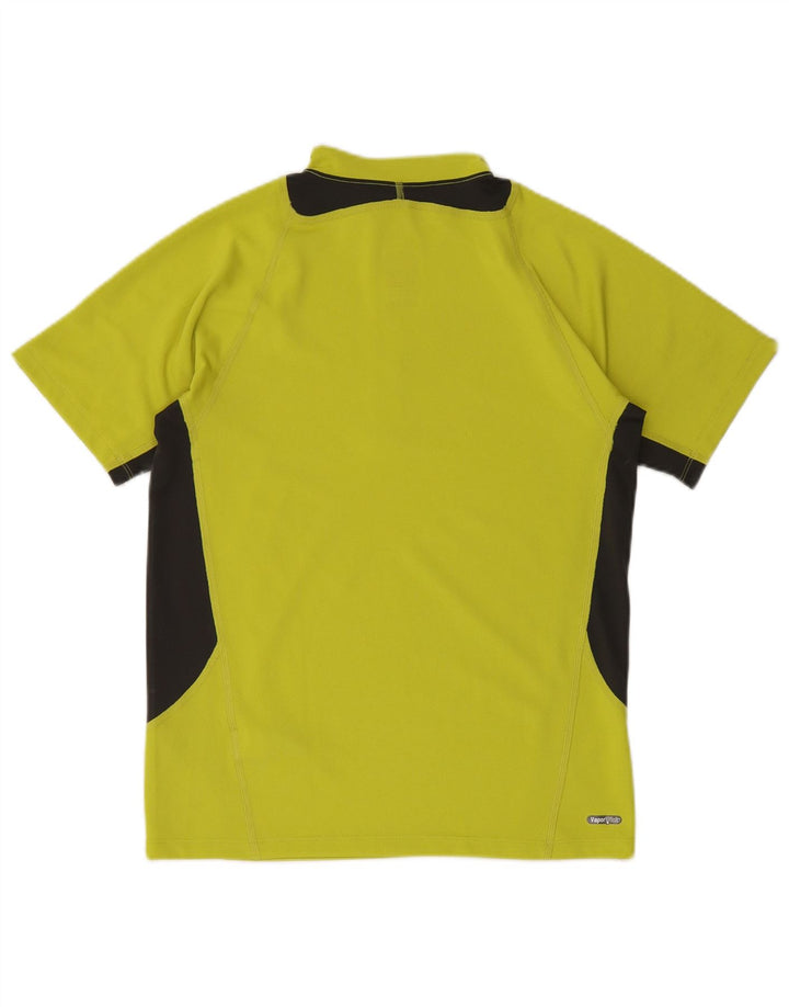 THE NORTH FACE Mens Zip Neck T-Shirt Top Small Green Colourblock Polyester
