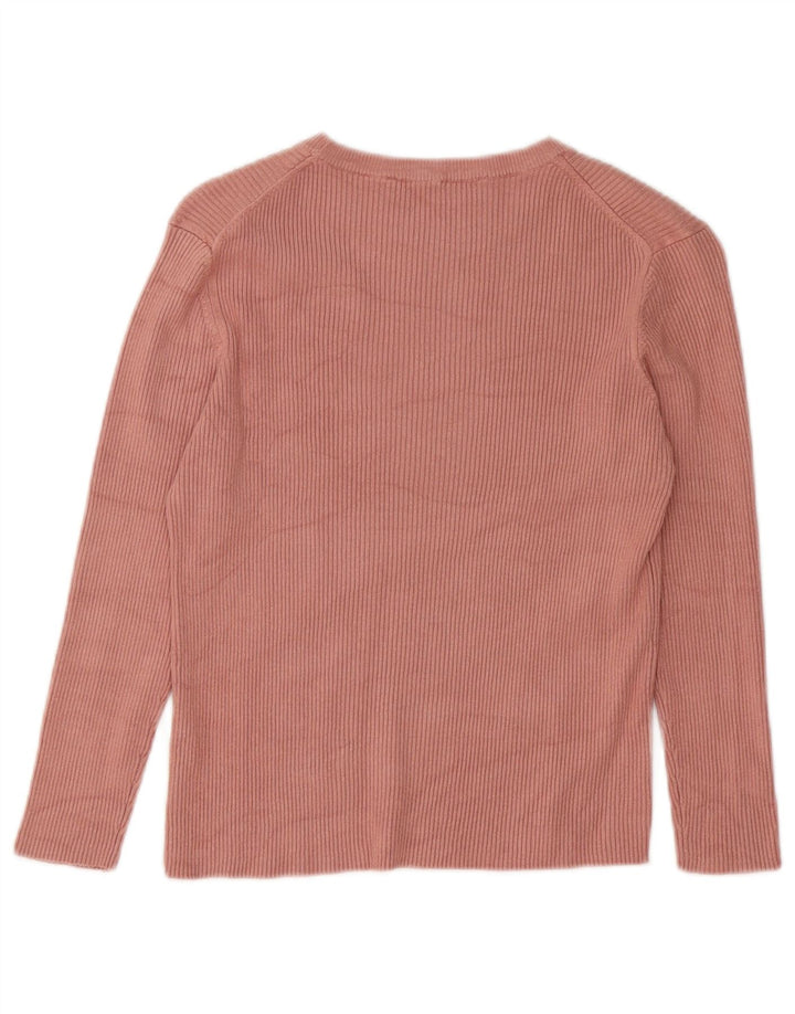 Zara Womens Top Long Sleeve UK 12 Medium Pink Viscose