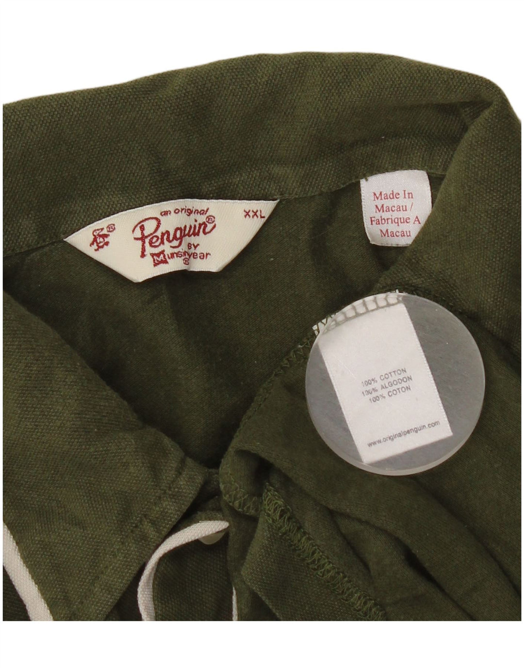 Penguin Mens Polo Shirt 2XL Green Cotton