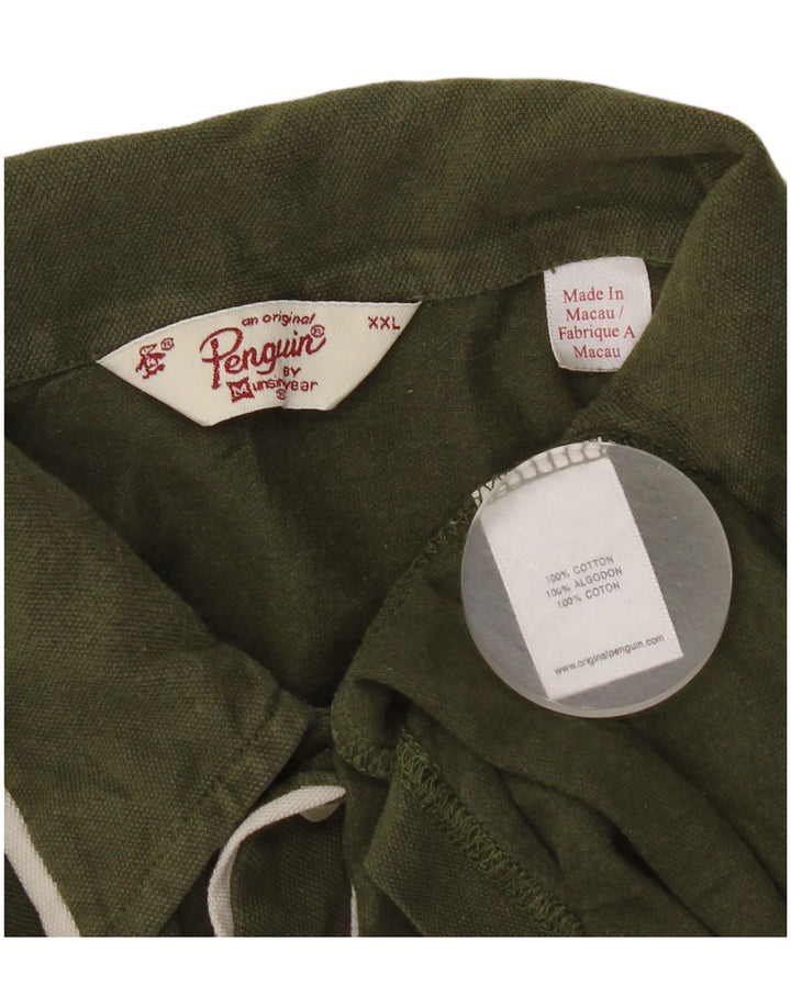 Penguin Mens Polo Shirt 2XL Green Cotton