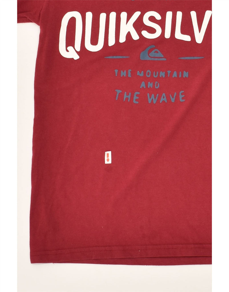 QUIKSILVER Boys Graphic T-Shirt Top 13-14 Years Burgundy Cotton | Vintage Quiksilver | Thrift | Second-Hand Quiksilver | Used Clothing | Messina Hembry 