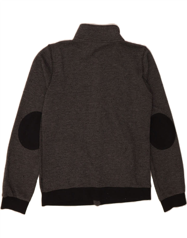 TRUSSARDI Boys Tracksuit Top Jacket 15-16 Years Grey Houndstooth Polyester Vintage Trussardi and Second-Hand Trussardi from Messina Hembry 