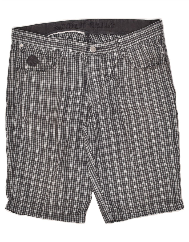 NORTH SAILS Mens Casual Shorts IT 54 2XL W36 Grey Check Cotton | Vintage North Sails | Thrift | Second-Hand North Sails | Used Clothing | Messina Hembry 