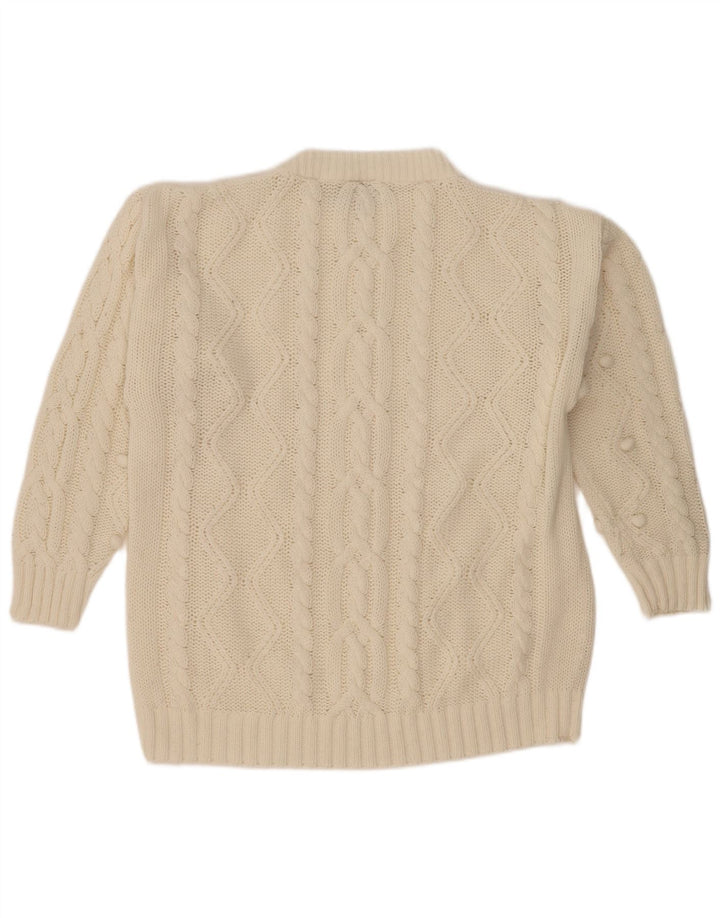 New Fast Womens Oversized Crew Neck Jumper Sweater EU 40/42 Medium White