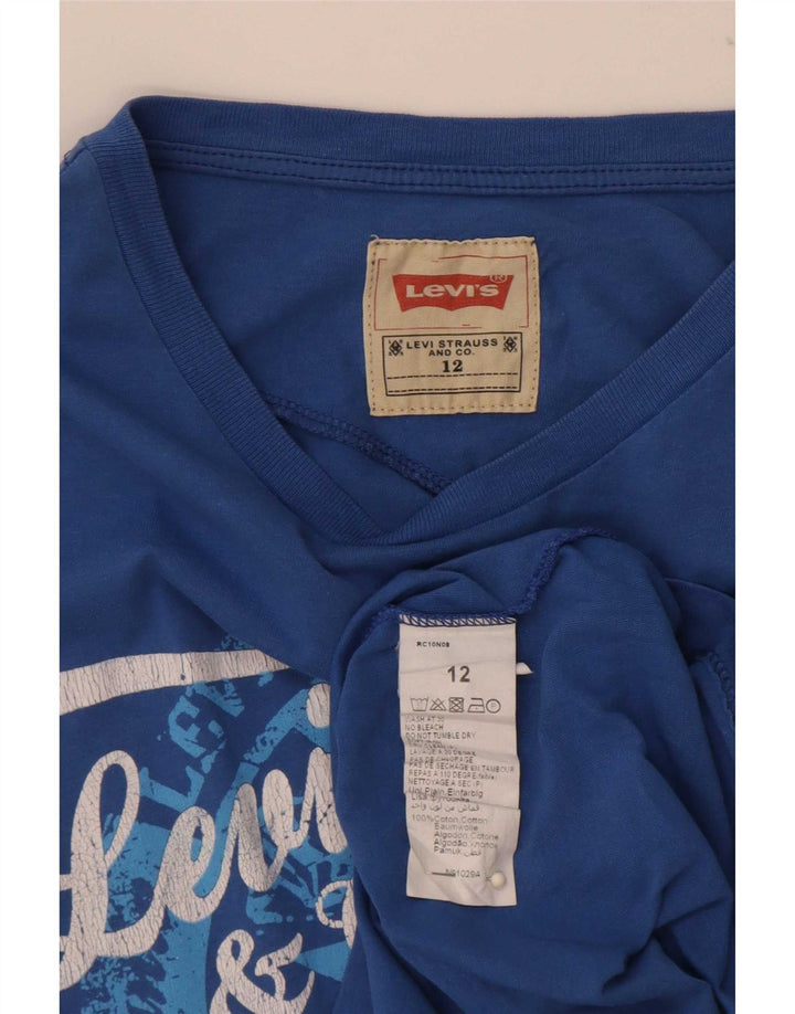 Levi's Boys Graphic T-Shirt Top 11-12 Years Blue Cotton