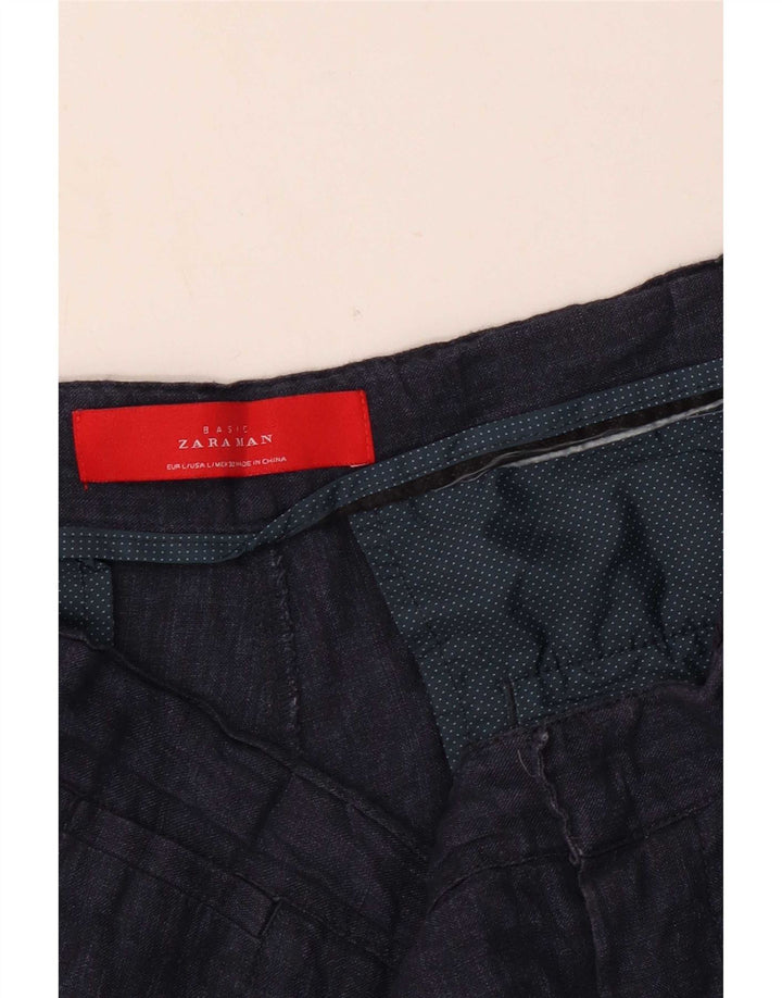 Zara Mens Chino Shorts Large W34 Navy Blue