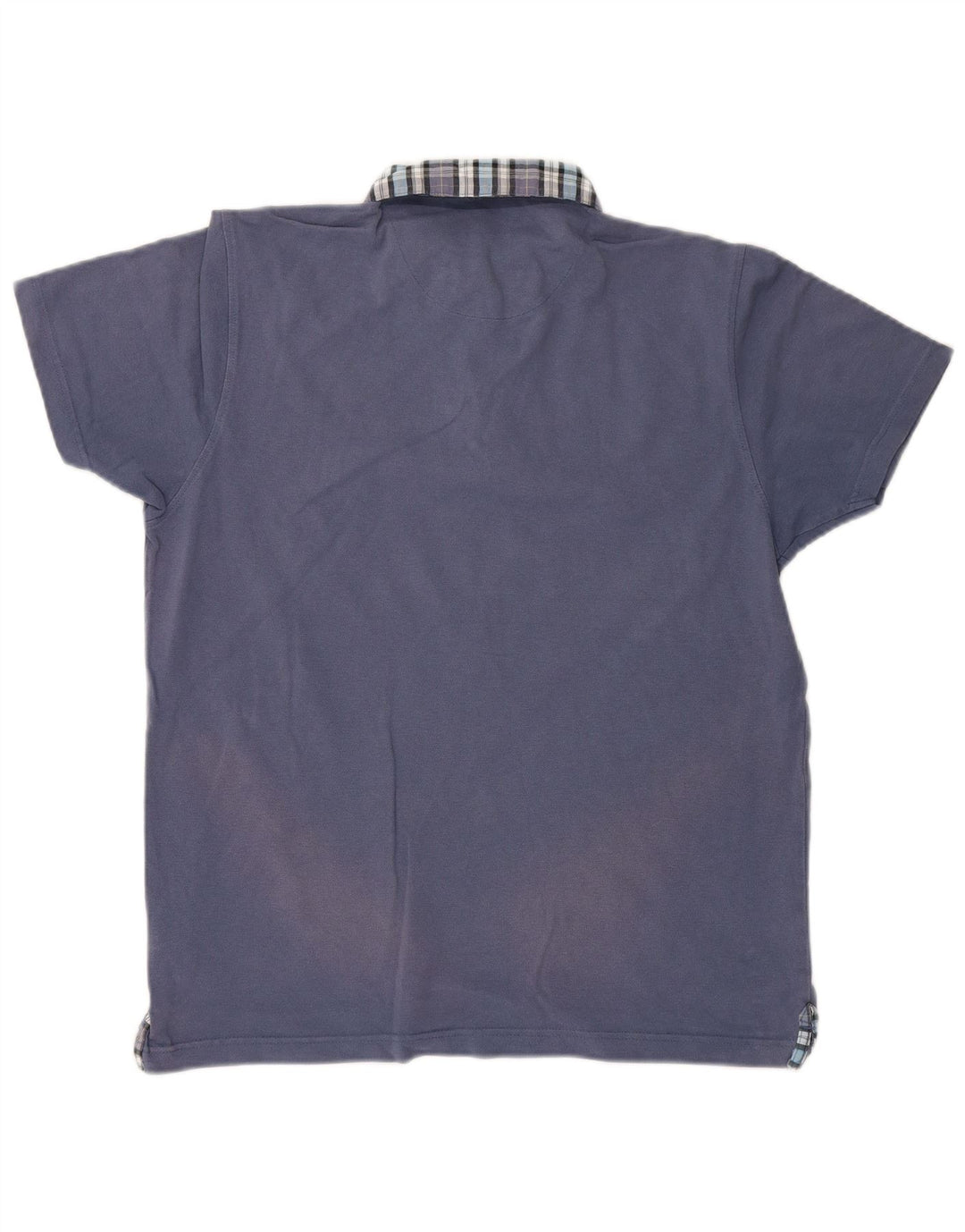Pierre Cardin Mens Regular Fit Polo Shirt Large Blue Check Cotton