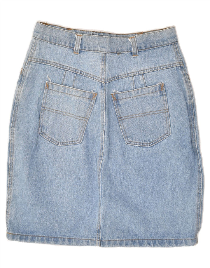 VINTAGE Womens Denim Skirt W26 Small Blue Cotton | Vintage Vintage | Thrift | Second-Hand Vintage | Used Clothing | Messina Hembry 