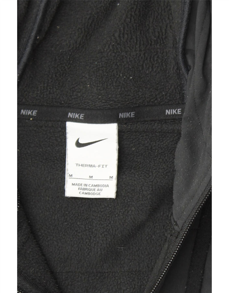 NIKE Mens Therma-Fit Hooded Fleece Jacket Medium Black Polyester Vintage Nike and Second-Hand Nike from Messina Hembry 
