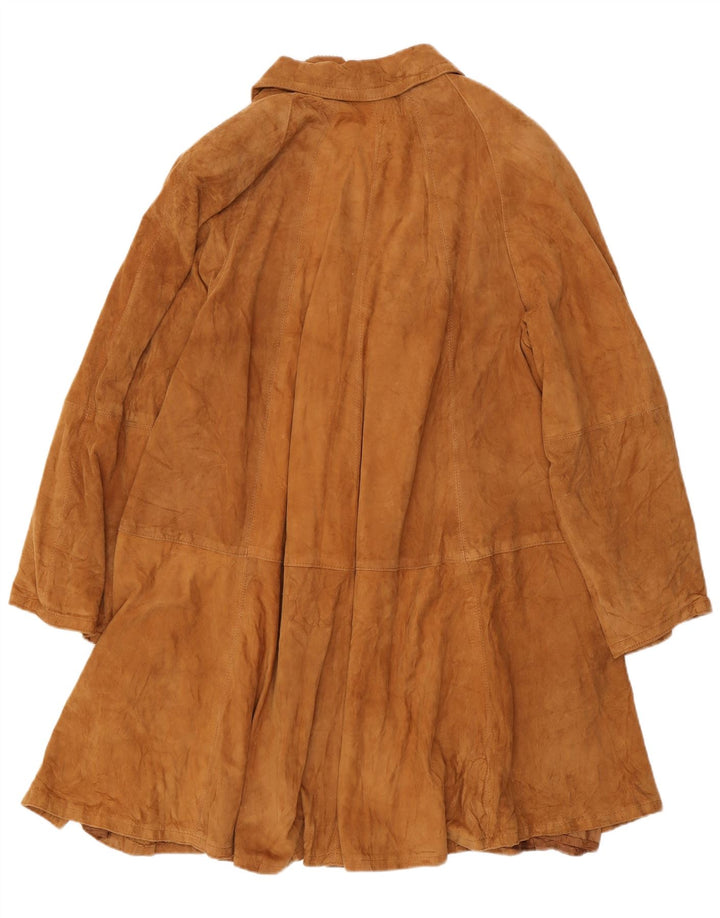 Settore Womens Suede Overcoat UK 16 Large Brown Leather