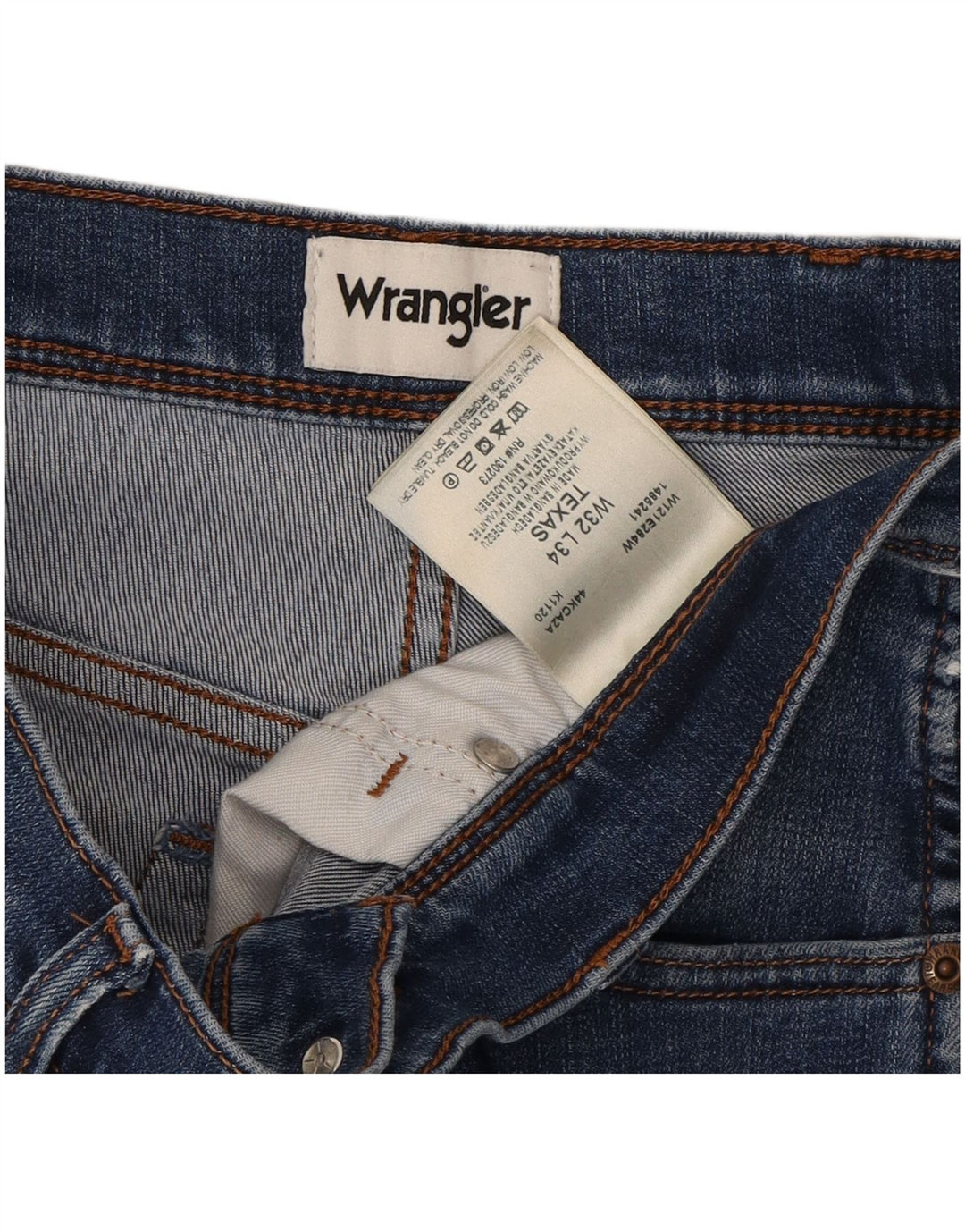 WRANGLER Mens Texas Straight Jeans W32 L34 Blue Cotton
