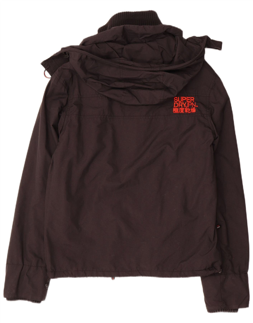 SUPERDRY Mens Hooded Windbreaker Jacket UK 14 Medium Black Nylon