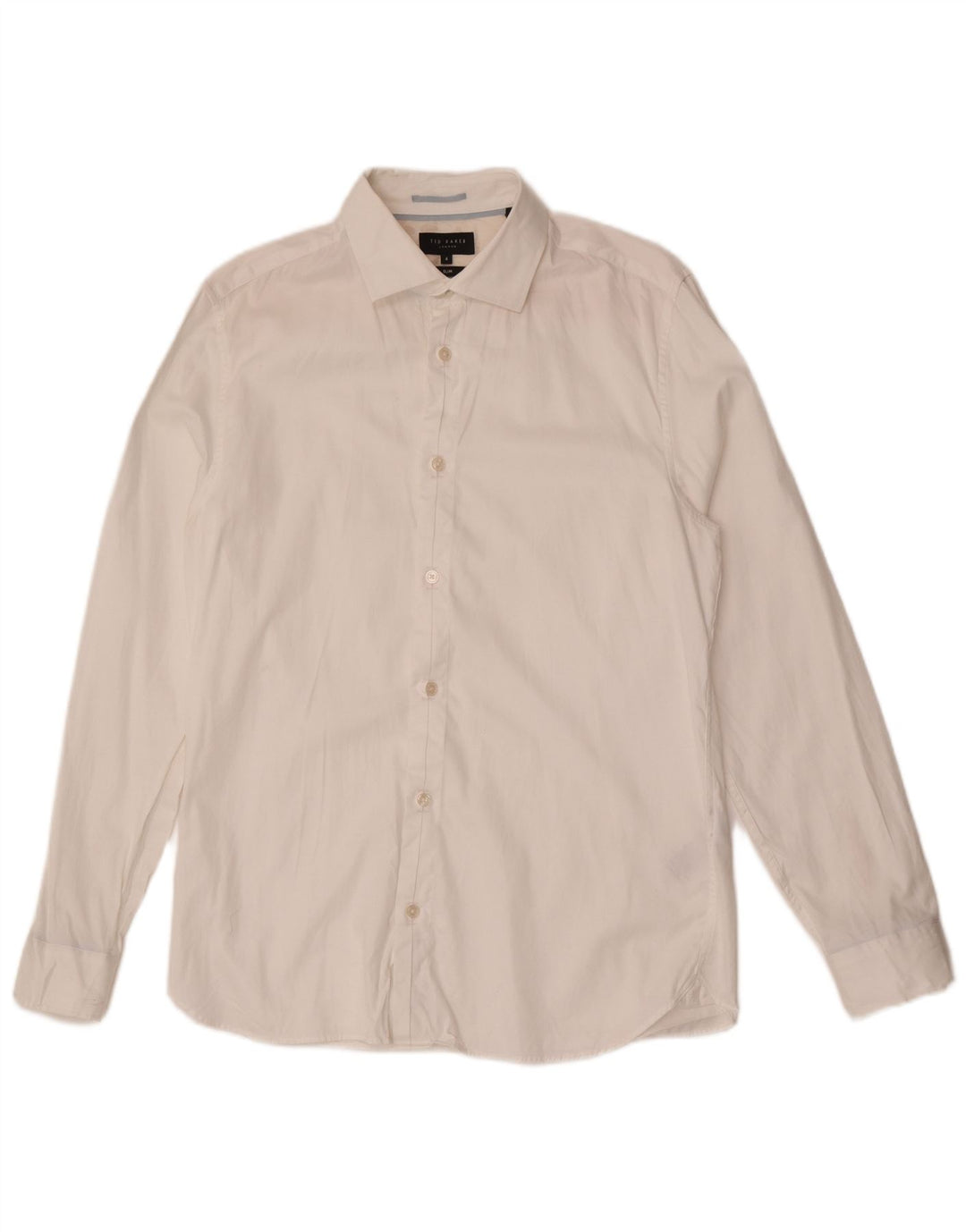 Ted Baker Mens Slim Fit Shirt Size 4 Large White Cotton