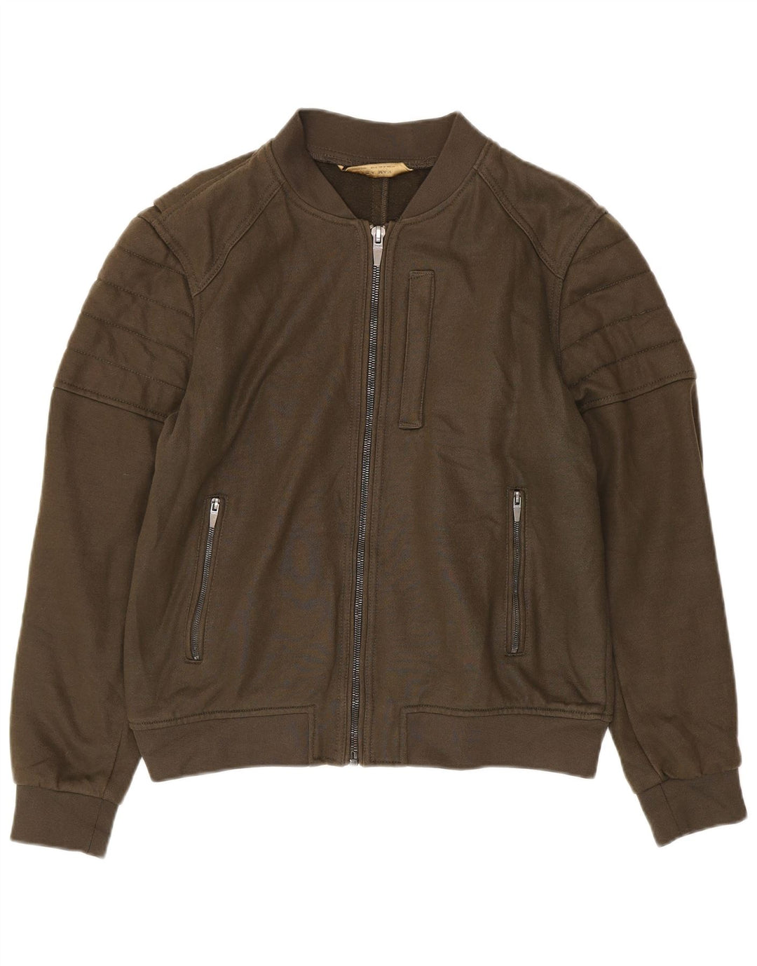 Zara Mens Tracksuit Top Jacket XL Khaki Polyester