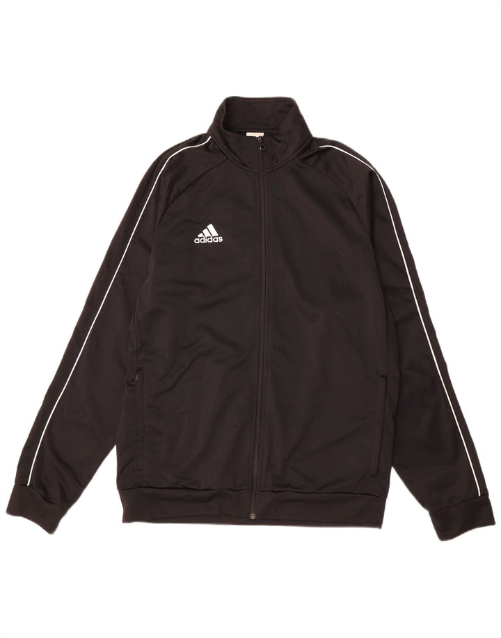ADIDAS Mens Tracksuit Top Jacket Large Black Polyester