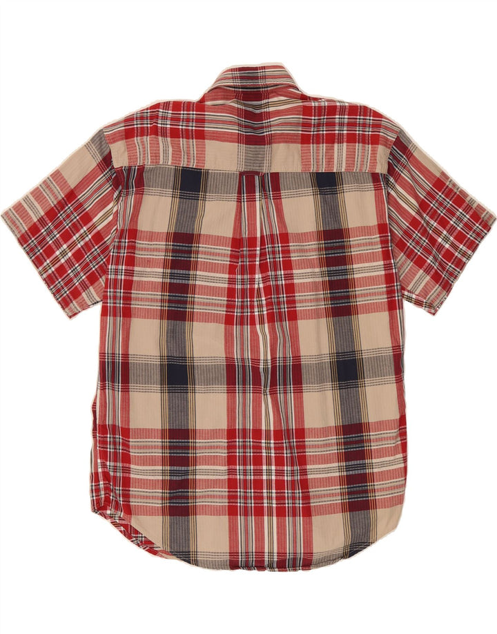 CHAPS Mens Short Sleeve Shirt Medium Red Check Cotton Vintage Chaps and Second-Hand Chaps from Messina Hembry 