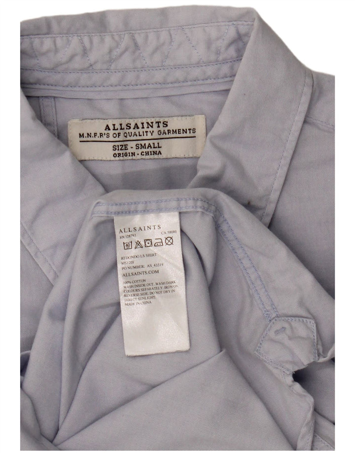 All Saints Mens Shirt Small Blue Cotton