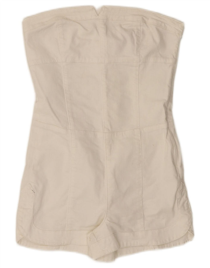 GUESS Womens Denim Strapless Playsuit UK 6 XS White