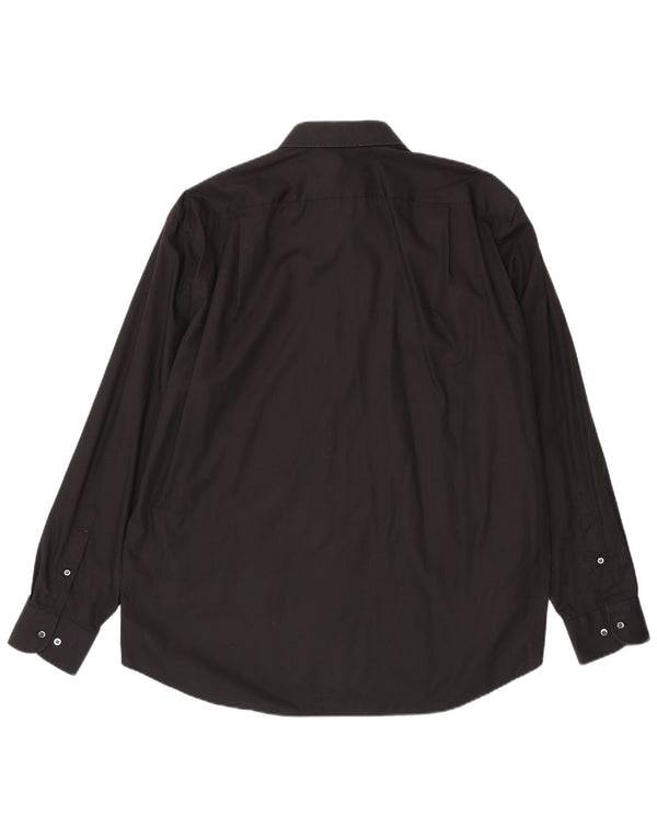 Hugo Boss Mens Shirt Size 45 17 3/4 XL Black Cotton