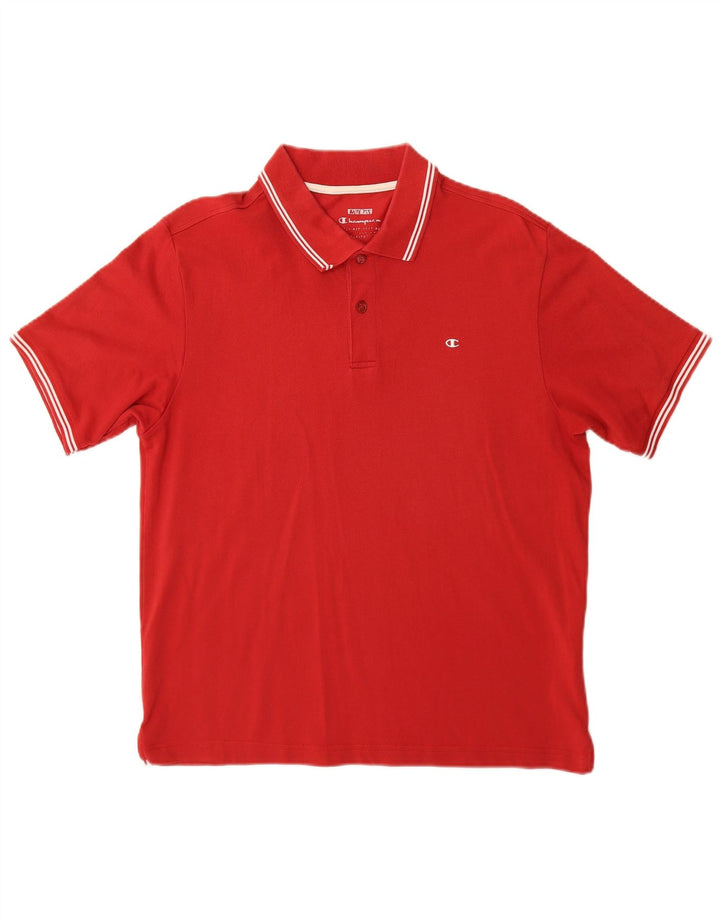 Champion Mens Easy Fit Polo Shirt Medium Red Cotton