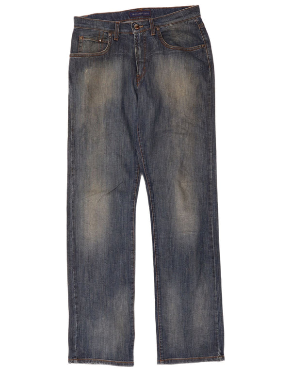 Trussardi Mens Straight Jeans W32 L34 Blue Cotton