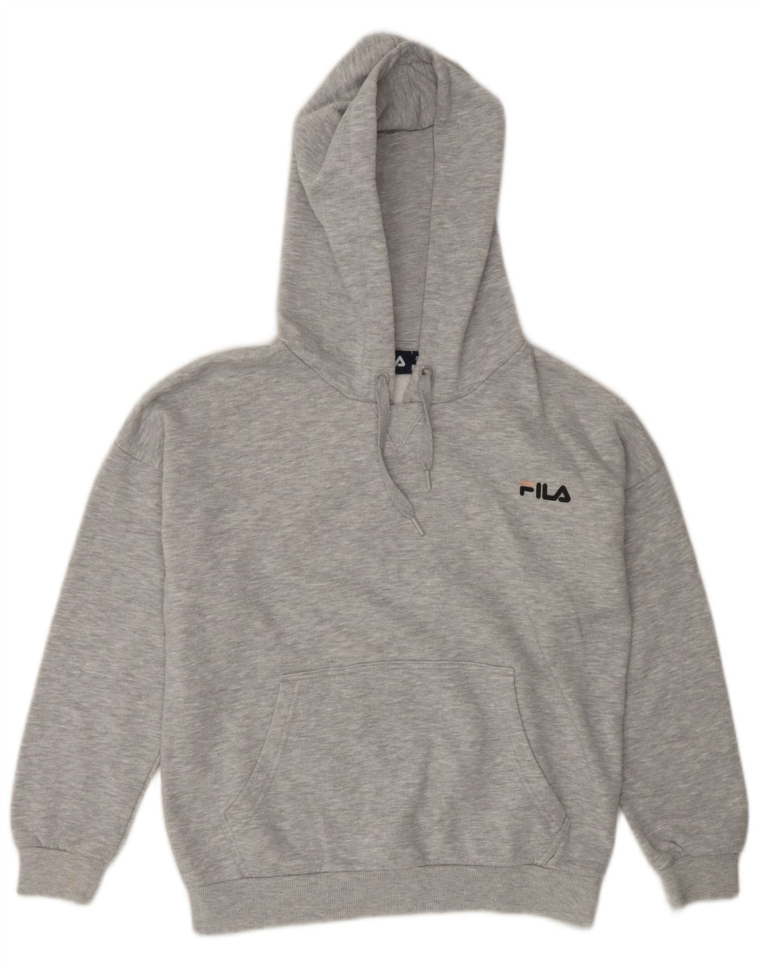 Fila Womens Oversized Hoodie Jumper UK 10 Small Grey Polyester