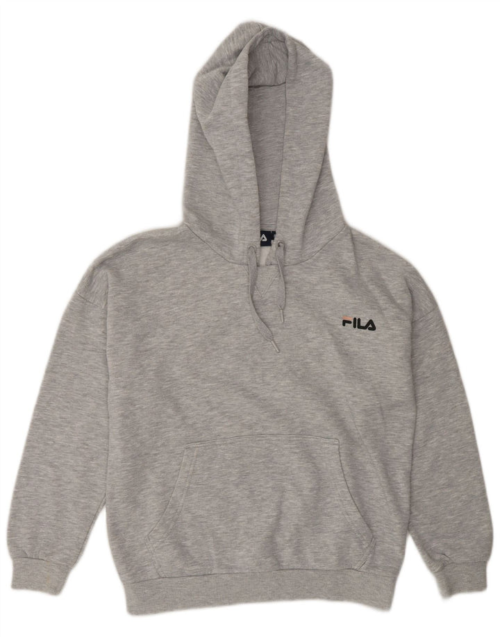 Fila Womens Oversized Hoodie Jumper UK 10 Small Grey Polyester