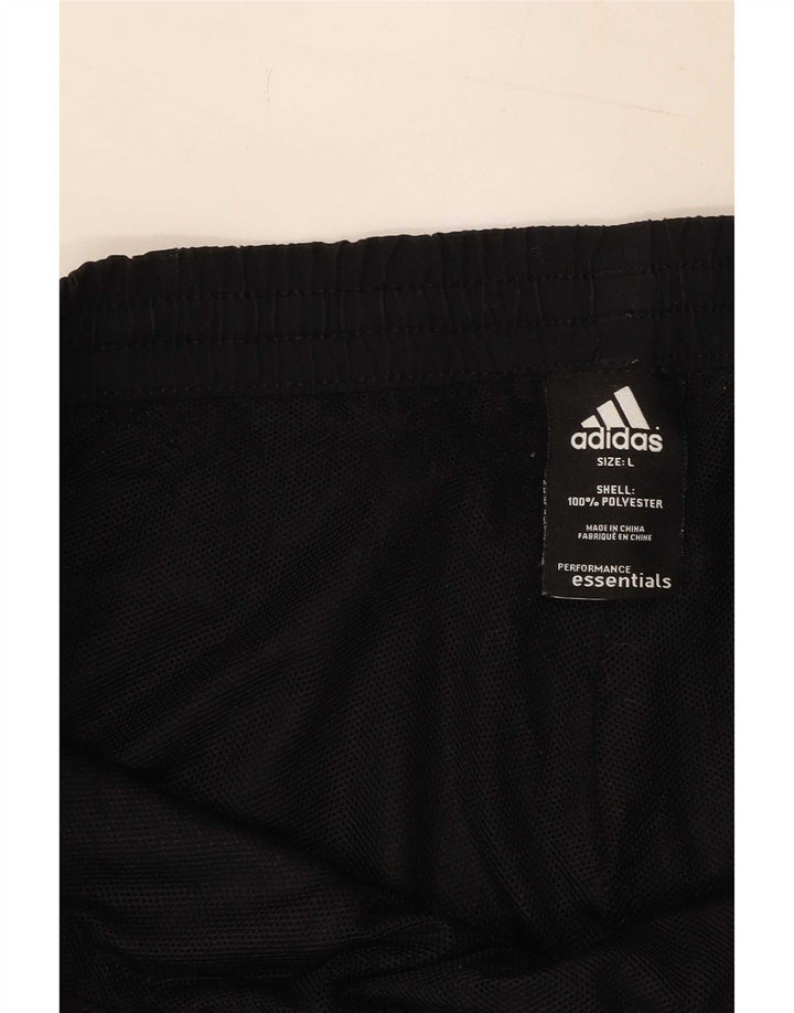 Adidas Mens Tracksuit Trousers Joggers Large Black Polyester