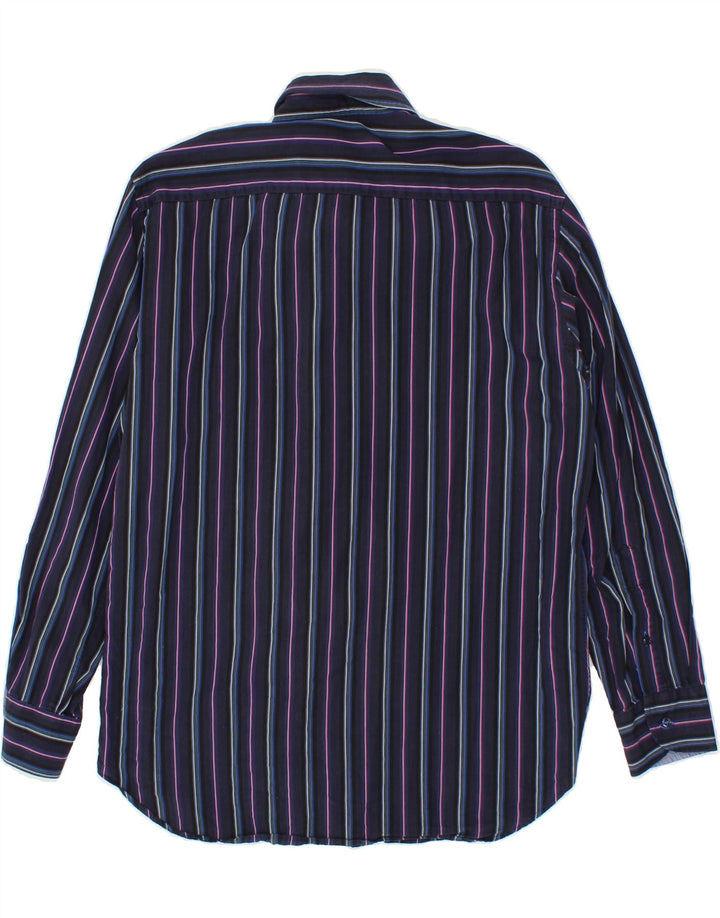 ROCCOBAROCCO Mens Shirt Medium Navy Blue Striped Vintage Roccobarocco and Second-Hand Roccobarocco from Messina Hembry 