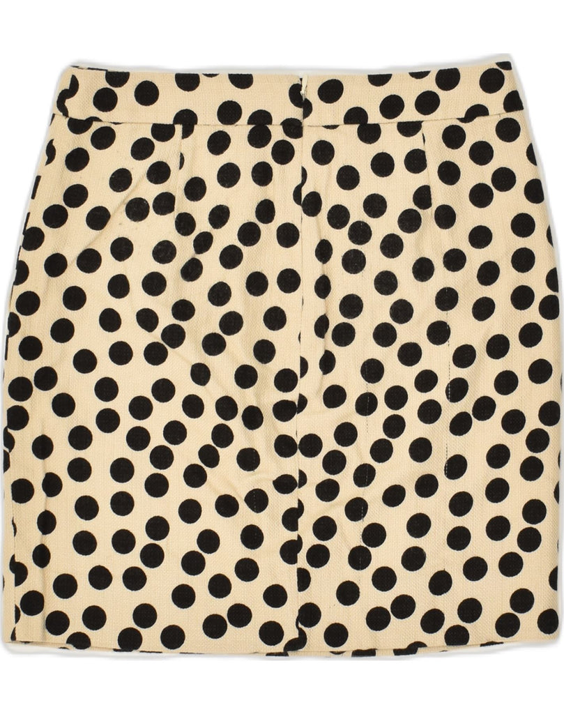 J. CREW Womens Pencil Skirt US 00 2XS W26 Beige Polka Dot Cotton | Vintage J. Crew | Thrift | Second-Hand J. Crew | Used Clothing | Messina Hembry 