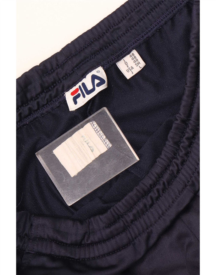 Fila Mens Graphic Tracksuit Trousers Medium Navy Blue Colourblock