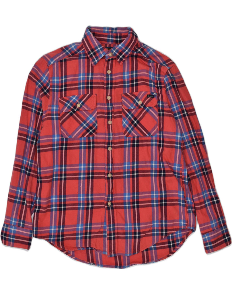 POLO RALPH LAUREN Boys Shirt 10-11 Years Medium Red Check Cotton | Vintage Polo Ralph Lauren | Thrift | Second-Hand Polo Ralph Lauren | Used Clothing | Messina Hembry 