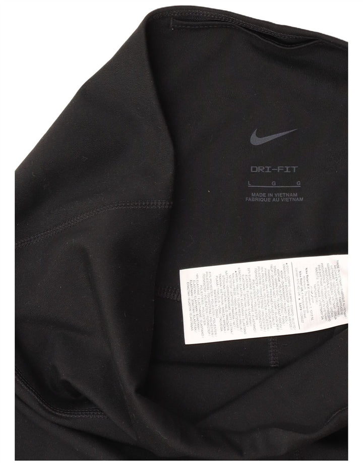 Nike Womens Dri Fit Leggings UK 14 Large Black Polyester