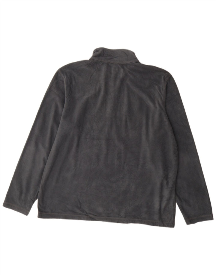 Eddie Bauer Mens Zip Neck Fleece Jumper XL Grey Polyester