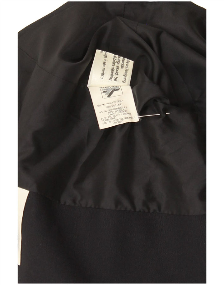 Trevira Womens Double Breasted Blazer Jacket UK 16 Large Navy Blue