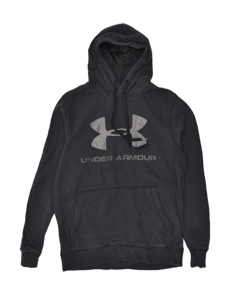 UNDER ARMOUR Mens Graphic Hoodie Jumper Small Black Cotton | Vintage Under Armour | Thrift | Second-Hand Under Armour | Used Clothing | Messina Hembry 