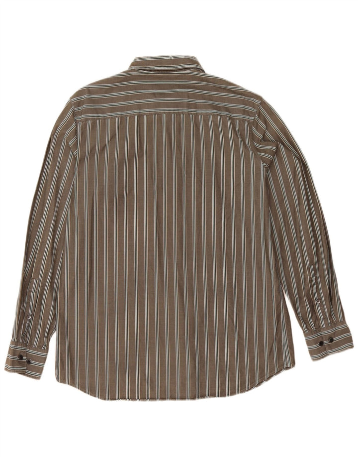 Calvin Klein Mens Modern Fit Shirt Medium Grey Striped Cotton