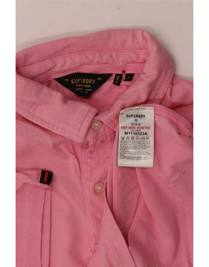 Superdry Mens Polo Shirt Small Pink Cotton