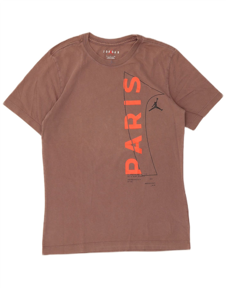 JORDAN Mens Paris Saint- Germain Graphic T-Shirt Top Small Brown
